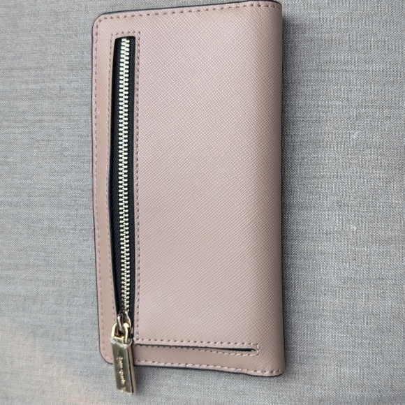 Kate Spade NY Staci Colorblock Large Slim Black, Nude, & Gold Wallet Leather - Picture 4 of 10